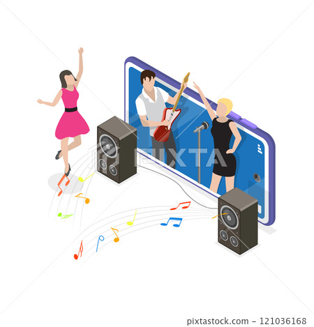 3D Isometric Flat Illustration of Online Tours And Activities. Item 2 3D Isometric Flat Illustration of Online Tours And Activities. Item 2 121036168