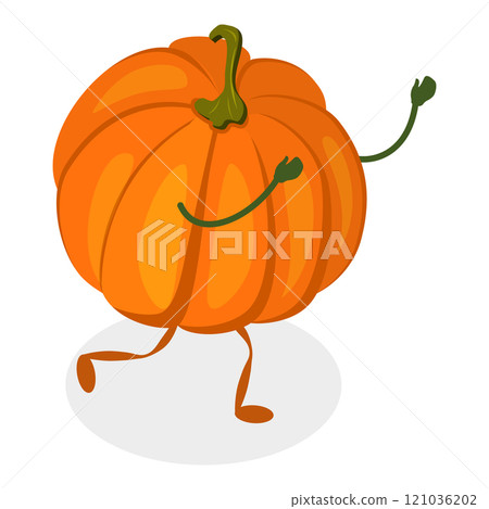 3D Isometric Flat Set of Cute Vegetables. Item 1 3D Isometric Flat Set of Cute Vegetables. Item 1 121036202