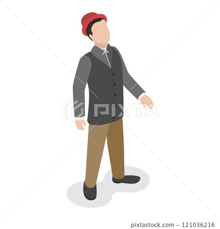 3D Isometric Flat Set of Victorian Period Characters and Objects. Item 4 3D Isometric Flat Set of Victorian Period Characters and Objects. Item 4 121036216