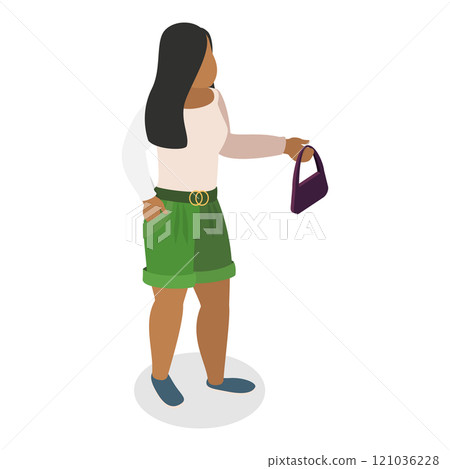 3D Isometric Flat Set of Plus Size Style Girls. Item 3 3D Isometric Flat Set of Plus Size Style Girls. Item 3 121036228