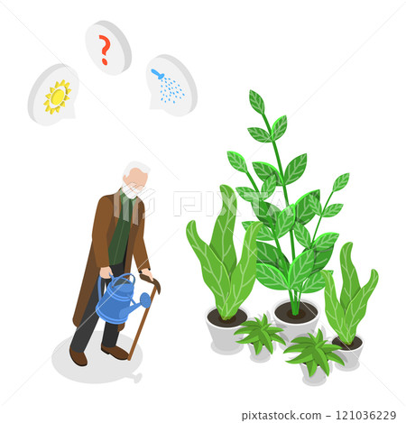 3D Isometric Flat Illustration of Dementia. Item 4 3D Isometric Flat Illustration of Dementia. Item 4 121036229