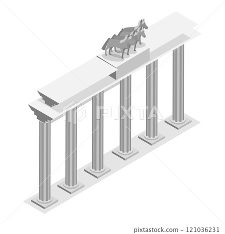 3D Isometric Flat  Set of German Symbols. Item 1 121036231