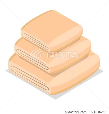 3D Isometric Flat  Set of Towels. Item 3 121036235