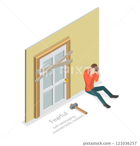3D Isometric Flat  Illustration of Psychological Types. Item 1 121036257