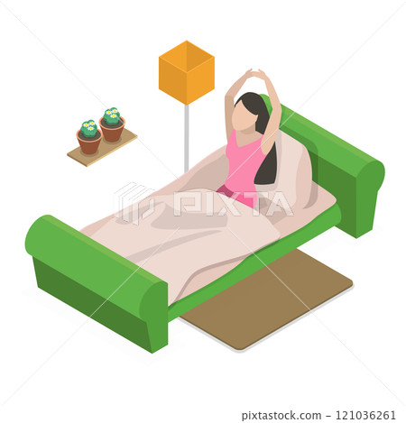 3D Isometric Flat  Illustration of Habits and Ritual Items. Item 6 121036261
