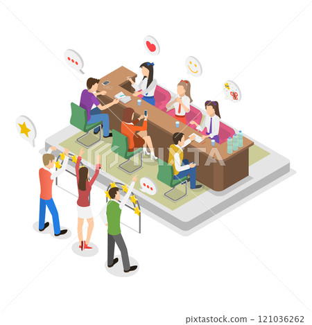 3D Isometric Flat  Illustration of Kpop Idol Culture. Item 2 121036262