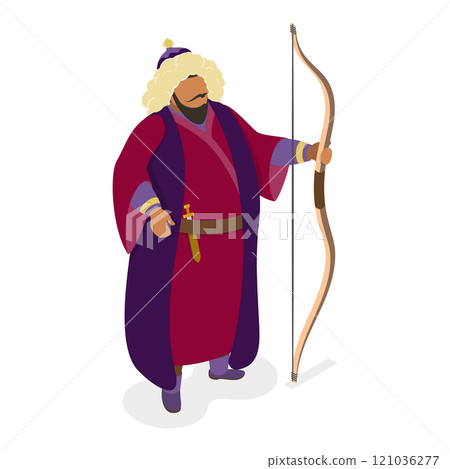 3D Isometric Flat  Set of Historical People. Item 3 121036277