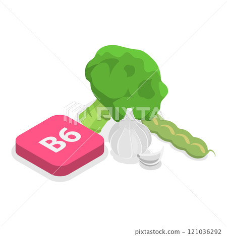 3D Isometric Flat Illustration of Vitamins And Minerals. Item 12 3D Isometric Flat Illustration of Vitamins And Minerals. Item 12 121036292
