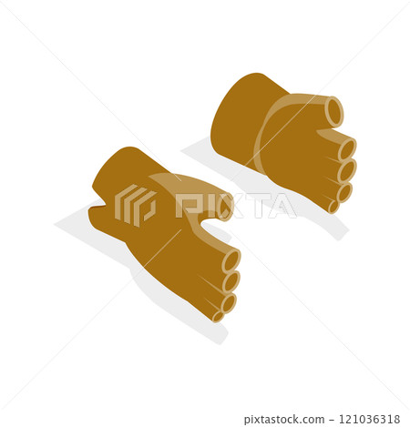 3D Isometric Flat  Set of Gloves. Item 6 121036318