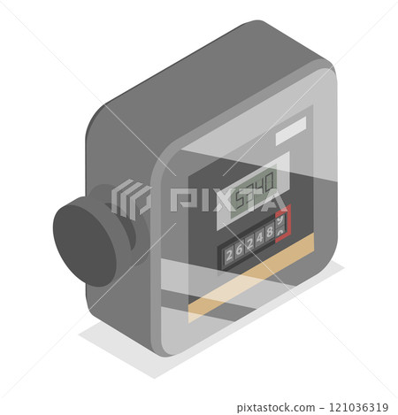 3D Isometric Flat  Set of Gas, Water And Electricity Measuring. Item 2 121036319