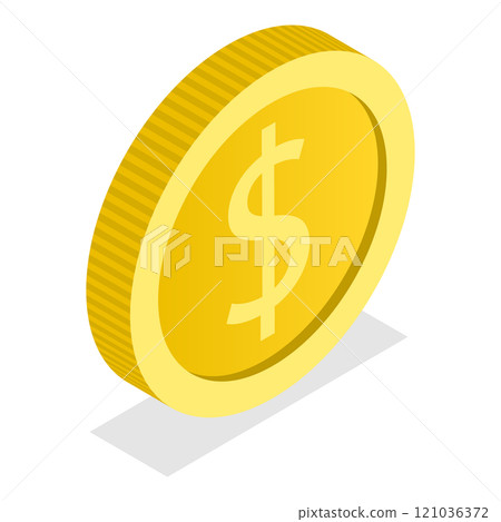 3D Isometric Flat Illustration of World Currency Coins. Item 10 3D Isometric Flat Illustration of World Currency Coins. Item 10 121036372