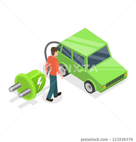 3D Isometric Flat  Illustration of Sustainable Energy. Item 1 121036379