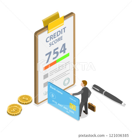 3D Isometric Flat Illustration of Personal Loan. Item 2 3D Isometric Flat Illustration of Personal Loan. Item 2 121036385