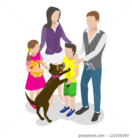 3D Isometric Flat Illustration of Happy Family Set. Item 5 3D Isometric Flat Illustration of Happy Family Set. Item 5 121036393