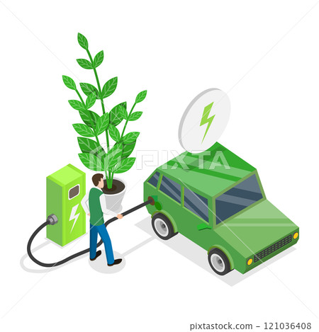 3D Isometric Flat Illustration of Sustainable and Renewable Energy. Item 1 3D Isometric Flat Illustration of Sustainable and Renewable Energy. Item 1 121036408