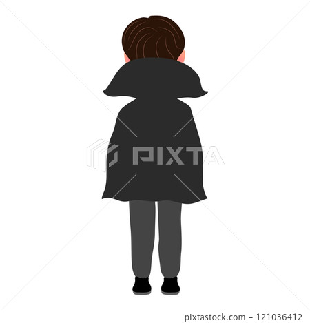 Flat Illustration of Kid Boy Wearing a Dracula Halloween Costume. Item 2 Flat Illustration of Kid Boy Wearing a Dracula Halloween Costume. Item 2 121036412