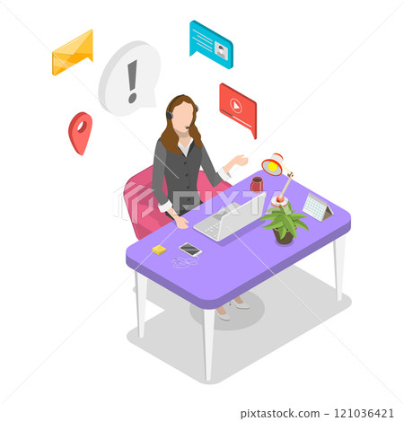 3D Isometric Flat Illustration of Business Profile. Item 2 3D Isometric Flat Illustration of Business Profile. Item 2 121036421