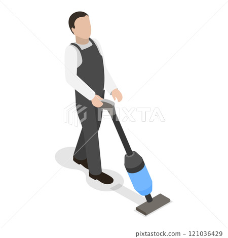 3D Isometric Flat  Illustration of Cleaning Service. Item 1 121036429
