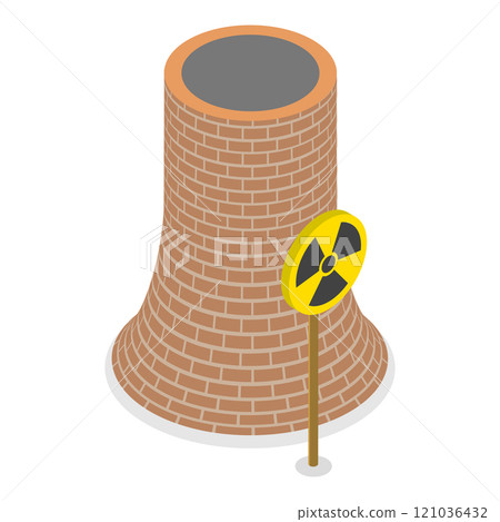 3D Isometric Flat  Set of Radioactive Waste Items. Item 5 121036432