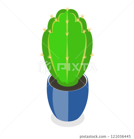 3D Isometric Flat  Set of Cactuses. Item 2 121036445