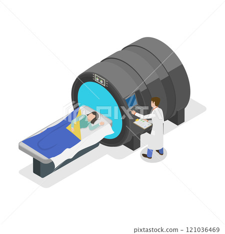 3D Isometric Flat  Illustration of Diagnostic Radiology. Item 3 121036469