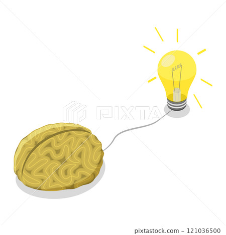 3D Isometric Flat  Set of Thinking Process. Item 6 121036500