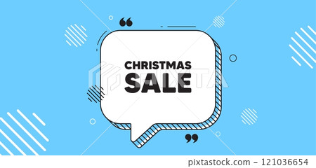 Christmas Sale tag. Chat speech bubble banner. Special offer price sign. Advertising Discounts symbol. Christmas sale chat message. Speech bubble blue banner. Text balloon. Vector Christmas Sale tag. Chat speech bubble banner. Special offer price sign. Advertising Discounts symbol. Christmas sale chat message. Speech bubble blue banner. Text balloon. Vector 121036654