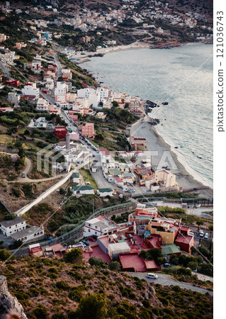 General view of the Ceuta border where Spain is separated from Morocco 121036743