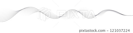 Abstract wave lines background, graphic thin curves design element, flow backdrop. 121037224