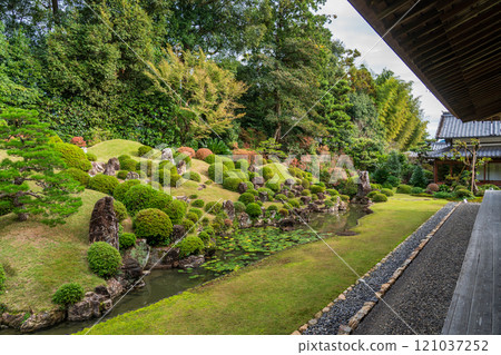 靜岡縣濱松市,秋葉綠樹環繞的龍潭寺庭園 靜岡縣濱松市,秋葉綠樹環繞的龍潭寺庭園 121037252
