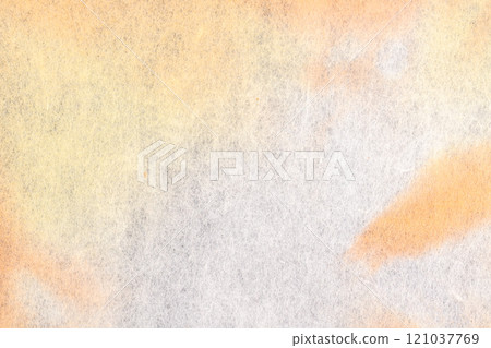Yellow watercolor-style Japanese paper background material 121037769