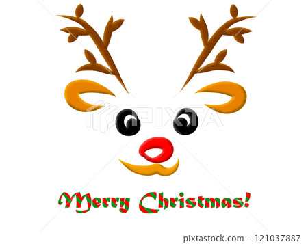 手繪風格可愛馴鹿（文字） 121037887