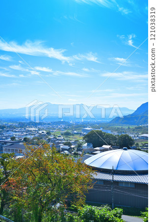View from the Okutone Yukemuri Highway: Townscape and Mount Akagi, Minakami Town View from the Okutone Yukemuri Highway: Townscape and Mount Akagi, Minakami Town 121038319