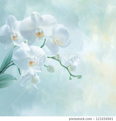 Watercolor style Phalaenopsis orchid 121038981