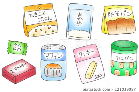 寬鬆簡約防災食品套裝模擬風格 121039057