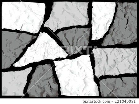 黑色背景上 12 張皺巴巴的灰色紙一套 121040051