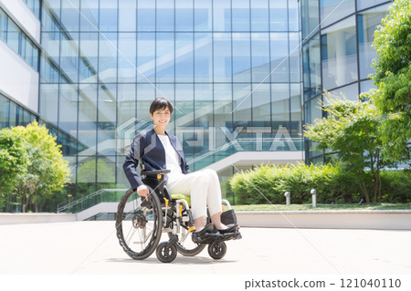 Wheelchair user in a suit 121040110