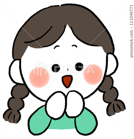 一個興奮的女孩的插圖剪輯 一個興奮的女孩的插圖剪輯 121040771