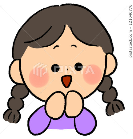 一個興奮的女孩的插圖剪輯 121040776