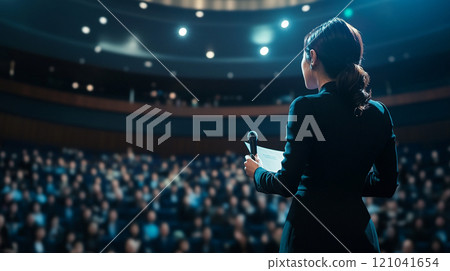 A woman giving a speech 121041654