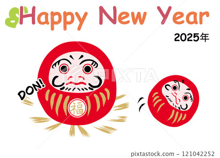 A powerful Daruma New Year's card A powerful Daruma New Year's card 121042252