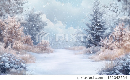 Winter Wonderland: Stunning Christmas Card Background With Snowflakes, Snowfall, And Snowy Nature Landscape In Winter Dust Png 121042534