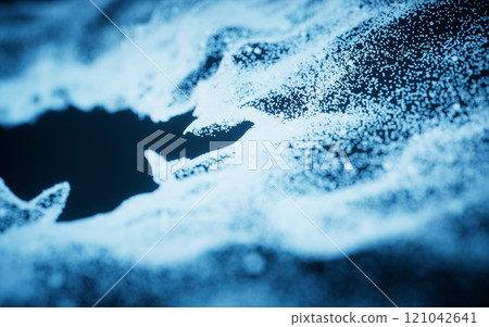 Abstract particles with wave pattern, 3d Abstract particles with wave pattern, 3d 121042641