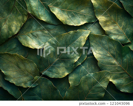 Green leaf natural texture close up 121043096