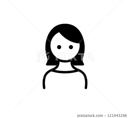 Simple female icon illustration vector 121043286