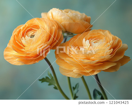 Soft yellow ranunculus close-up Soft yellow ranunculus close-up 121043425