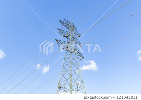 Electricity transmission towers, an important part of social infrastructure (energy image) 121043811