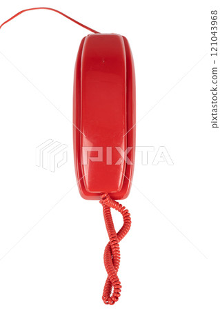 red retro push-button phone 121043968