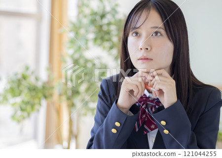 Educational image: High school girl studying 121044255