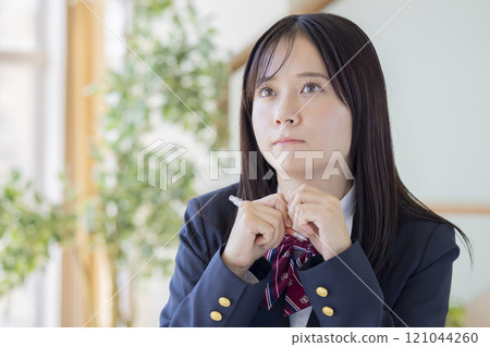 Educational image: High school girl studying 121044260